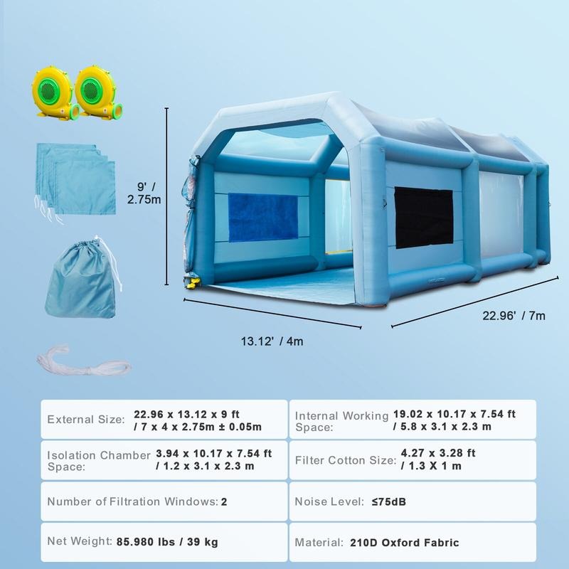 Aufblasbare Lackierkabine, 23x – Inflatable Paint Booth Bewertung und Preis